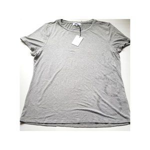 New Calvin Klein Studded Logo Modern Essentials Gray Tee Large Size. Soft Fabric